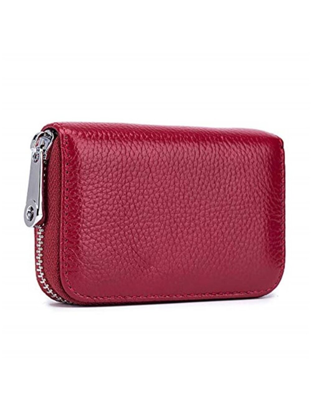 Credit Card Holder Genuine Leather Credit Card Wallet with Zipper